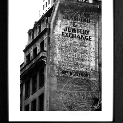 Fotodruck / Poster mit Rahmen und Passepartout Motiv New York NY33A - Motiv: farbe - Grösse: L (57cm x 45cm ) - Rahmenfarbe: schwarz matt