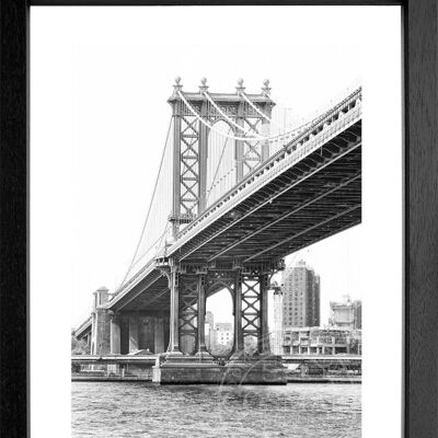 Fotodruck / Poster mit Rahmen und Passepartout Motiv New York NY44 - Motiv: farbe - Grösse: S (25cm x 31cm) - Rahmenfarbe: schwarz matt