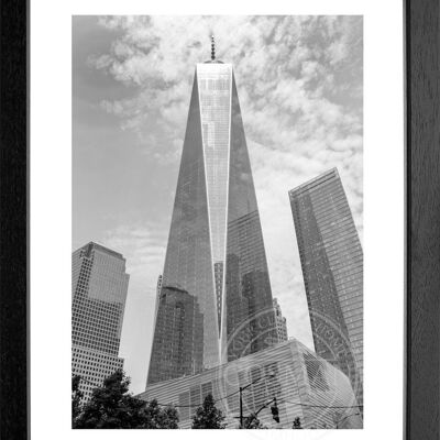 Fotodruck / Poster mit Rahmen und Passepartout Motiv New York NY47 - Motiv: schwarz/weiss - Grösse: L (57cm x 45cm ) - Rahmenfarbe: schwarz matt