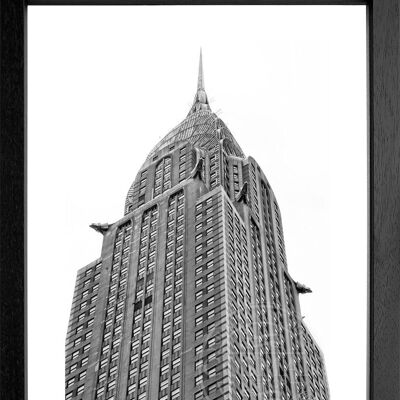 Fotodruck / Poster mit Rahmen und Passepartout Motiv New York NY49 - Motiv: schwarz/weiss - Grösse: MAXI (120cm x 90cm) - Rahmenfarbe: schwarz matt