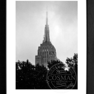Fotodruck / Poster mit Rahmen und Passepartout Motiv New York NY54 - Motiv: schwarz/weiss - Grösse: L (57cm x 45cm ) - Rahmenfarbe: weiss matt