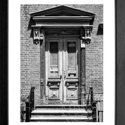 Fotodruck / Poster mit Rahmen und Passepartout Motiv New York NY55 - Motiv: schwarz/weiss - Grösse: L (57cm x 45cm ) - Rahmenfarbe: schwarz matt