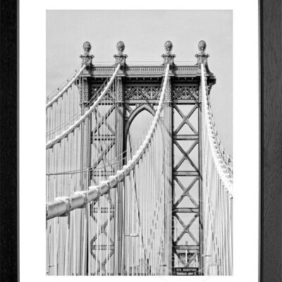 Fotodruck / Poster mit Rahmen und Passepartout Motiv New York NY56 - Motiv: schwarz/weiss - Grösse: S (25cm x 31cm) - Rahmenfarbe: schwarz matt