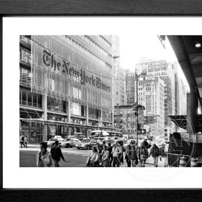 Fotodruck / Poster mit Rahmen und Passepartout Motiv New York NY62 - Motiv: farbe - Grösse: L (57cm x 45cm ) - Rahmenfarbe: schwarz matt
