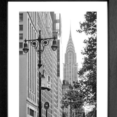 Fotodruck / Poster mit Rahmen und Passepartout Motiv New York NY66 - Motiv: farbe - Grösse: L (57cm x 45cm ) - Rahmenfarbe: schwarz matt