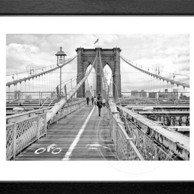 Fotodruck / Poster mit Rahmen und Passepartout Motiv New York NY68 - Motiv: farbe - Grösse: L (57cm x 45cm ) - Rahmenfarbe: schwarz matt