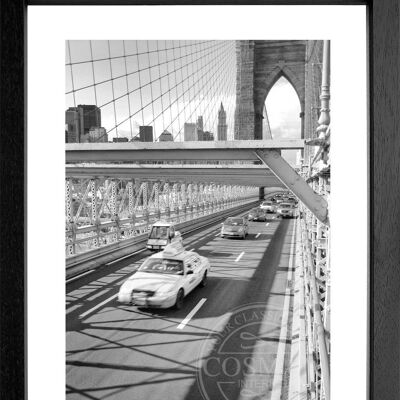 Fotodruck / Poster mit Rahmen und Passepartout Motiv New York NY70 - Motiv: farbe - Grösse: XL (80cm x 60cm) - Rahmenfarbe: schwarz matt