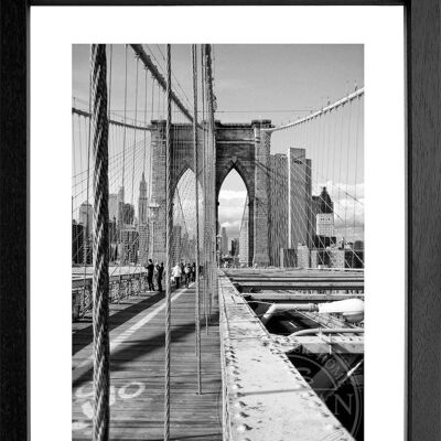 Fotodruck / Poster mit Rahmen und Passepartout Motiv New York NY72 - Motiv: farbe - Grösse: M (35cm x 45cm) - Rahmenfarbe: weiss matt