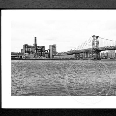 Fotodruck / Poster mit Rahmen und Passepartout Motiv New York NY73 - Motiv: farbe - Grösse: S (25cm x 31cm) - Rahmenfarbe: schwarz matt