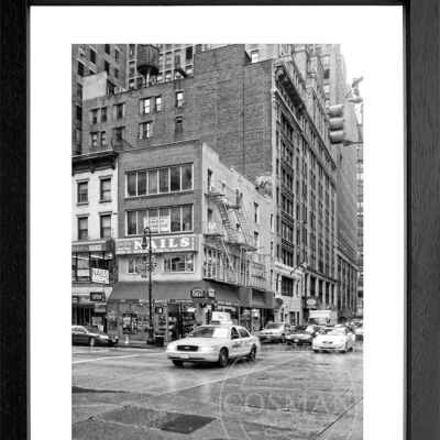 Fotodruck / Poster mit Rahmen und Passepartout Motiv New York NY75 - Motiv: farbe - Grösse: S (25cm x 31cm) - Rahmenfarbe: weiss matt