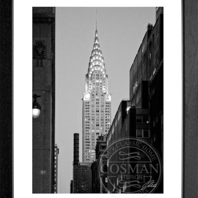 Fotodruck / Poster mit Rahmen und Passepartout Motiv New York NY77 - Motiv: farbe - Grösse: XL (80cm x 60cm) - Rahmenfarbe: weiss matt