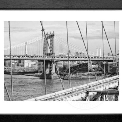 Fotodruck / Poster mit Rahmen und Passepartout Motiv New York NY81 - Motiv: schwarz/weiss - Grösse: S (25cm x 31cm) - Rahmenfarbe: schwarz matt