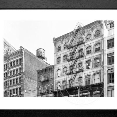 Fotodruck / Poster mit Rahmen und Passepartout Motiv New York NY83 - Motiv: farbe - Grösse: S (25cm x 31cm) - Rahmenfarbe: weiss matt