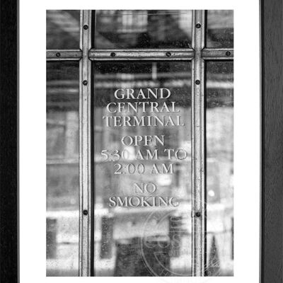 Fotodruck / Poster mit Rahmen und Passepartout Motiv New York NY87 - Motiv: schwarz/weiss - Grösse: MAXI (120cm x 90cm) - Rahmenfarbe: weiss matt