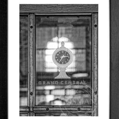 Fotodruck / Poster mit Rahmen und Passepartout Motiv New York NY89 - Motiv: schwarz/weiss - Grösse: S (25cm x 31cm) - Rahmenfarbe: schwarz matt