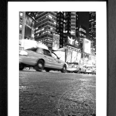 Fotodruck / Poster mit Rahmen und Passepartout Motiv New York NY97 - Motiv: schwarz/weiss - Grösse: M (35cm x 45cm) - Rahmenfarbe: weiss matt