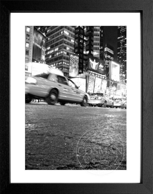 Fotodruck / Poster mit Rahmen und Passepartout Motiv New York NY97 - Motiv: schwarz/weiss - Grösse: XL (80cm x 60cm) - Rahmenfarbe: weiss matt