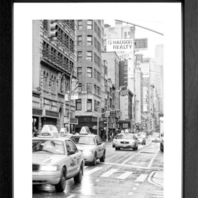 Fotodruck / Poster mit Rahmen und Passepartout Motiv New York NY96 - Motiv: farbe - Grösse: MAXI (120cm x 90cm) - Rahmenfarbe: schwarz matt