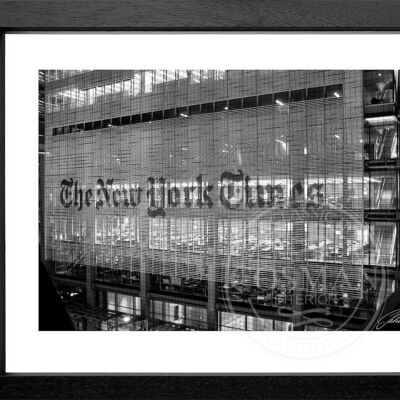Fotodruck / Poster mit Rahmen und Passepartout Motiv New York NY98 - Motiv: schwarz/weiss - Grösse: XL (80cm x 60cm) - Rahmenfarbe: schwarz matt