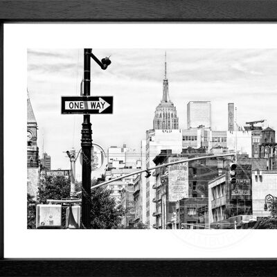 Fotodruck / Poster mit Rahmen und Passepartout Motiv New York NY28 - Motiv: farbe - Grösse: S (25cm x 31cm) - Rahmenfarbe: schwarz matt