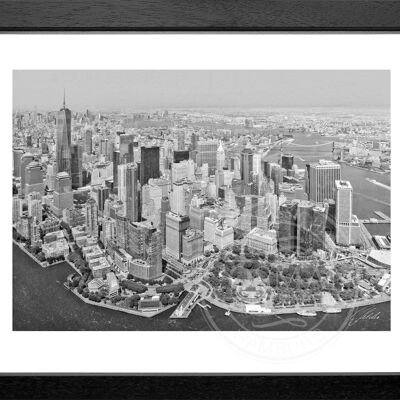 Fotodruck / Poster mit Rahmen und Passepartout Motiv New York NY37 - Motiv: schwarz/weiss - Grösse: S (25cm x 31cm) - Rahmenfarbe: schwarz matt