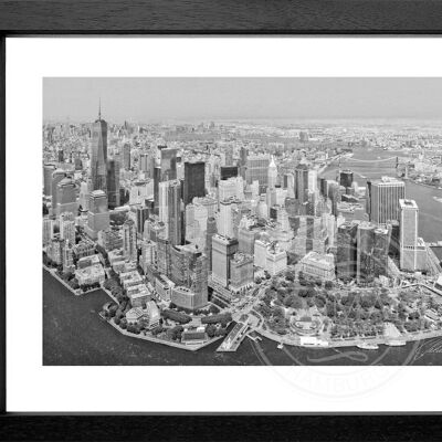 Fotodruck / Poster mit Rahmen und Passepartout Motiv New York NY37 - Motiv: farbe - Grösse: MAXI (120cm x 90cm) - Rahmenfarbe: schwarz matt