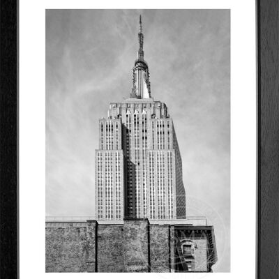 Fotodruck / Poster mit Rahmen und Passepartout Motiv New York NY51 - Motiv: schwarz/weiss - Grösse: S (25cm x 31cm) - Rahmenfarbe: schwarz matt