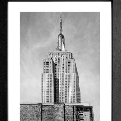 Fotodruck / Poster mit Rahmen und Passepartout Motiv New York NY51 - Motiv: schwarz/weiss - Grösse: L (57cm x 45cm ) - Rahmenfarbe: weiss matt
