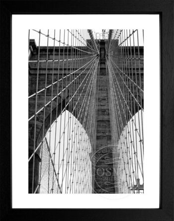 Tirage photo / poster avec cadre et motif passe-partout New York NY105 - motif : noir/blanc - taille : L (57cm x 45cm) - couleur du cadre : noir mat 1