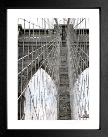 Tirage photo / poster avec cadre et motif passe-partout New York NY105 - motif : noir/blanc - taille : L (57cm x 45cm) - couleur du cadre : noir mat 2