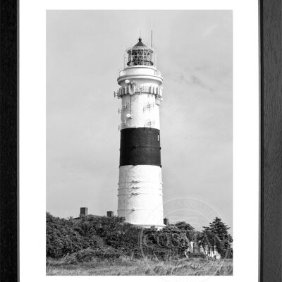 Fotodruck / Poster mit Rahmen und Passepartout Motiv Sylt SY54E - Motiv: schwarz/weiss - Grösse: M (35cm x 45cm) - Rahmenfarbe: schwarz matt