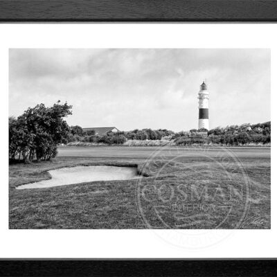 Fotodruck / Poster mit Rahmen und Passepartout Motiv Sylt SY60 - Motiv: schwarz/weiss - Grösse: S (25cm x 31cm) - Rahmenfarbe: schwarz matt