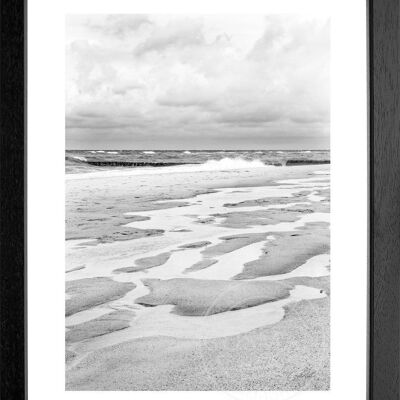 Fotodruck / Poster mit Rahmen und Passepartout Motiv Sylt SY62 - Motiv: farbe - Grösse: M (35cm x 45cm) - Rahmenfarbe: schwarz matt