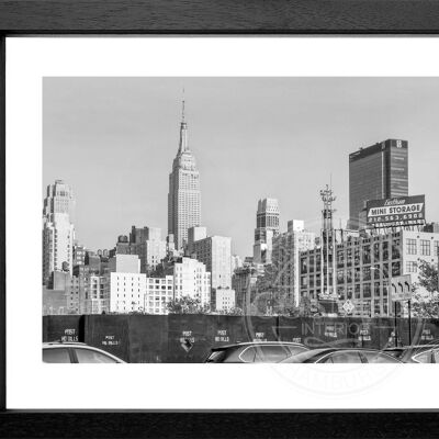 Fotodruck / Poster mit Rahmen und Passepartout Motiv New York NY116 - Motiv: farbe - Grösse: XL (80cm x 60cm) - Rahmenfarbe: weiss matt
