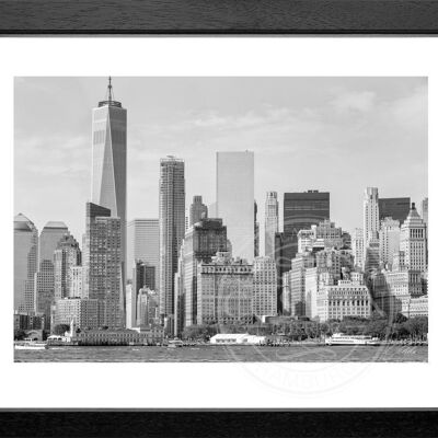Fotodruck / Poster mit Rahmen und Passepartout Motiv New York NY115 - Motiv: schwarz/weiss - Grösse: S (25cm x 31cm) - Rahmenfarbe: schwarz matt