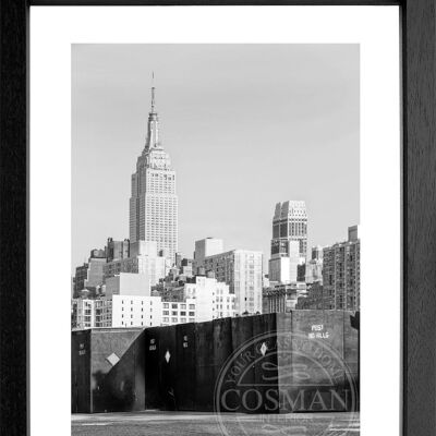 Fotodruck / Poster mit Rahmen und Passepartout Motiv New York NY118 - Motiv: farbe - Grösse: S (25cm x 31cm) - Rahmenfarbe: schwarz matt