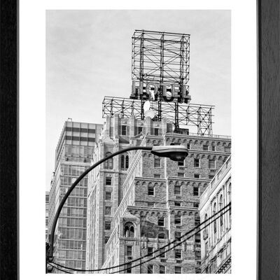 Fotodruck / Poster mit Rahmen und Passepartout Motiv New York NY120 - Motiv: schwarz/weiss - Grösse: S (25cm x 31cm) - Rahmenfarbe: schwarz matt
