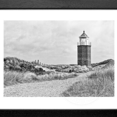 Fotodruck / Poster mit Rahmen und Passepartout Motiv Sylt SY09 - Motiv: farbe - Grösse: M (35cm x 45cm) - Rahmenfarbe: schwarz matt