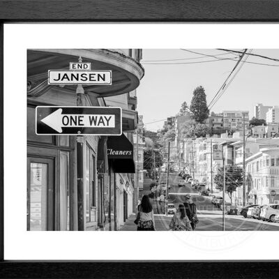 Fotodruck / Poster mit Rahmen und Passepartout Motiv San Francisco SF35 - Motiv: farbe - Grösse: S (25cm x 31cm) - Rahmenfarbe: schwarz matt