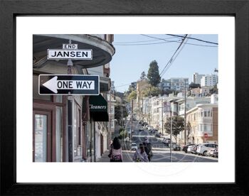 Tirage photo / poster avec cadre et motif passe-partout San Francisco SF35 - motif : noir/blanc - taille : M (35cm x 45cm) - couleur du cadre : blanc mat 2