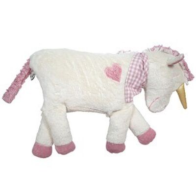 Almohada de peluche ecológica / ecológica "unicornio" / relleno: cáscara de espelta ecológica