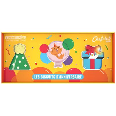 Cortadores de galletas - Galletas de cumpleaños - Versión en francés