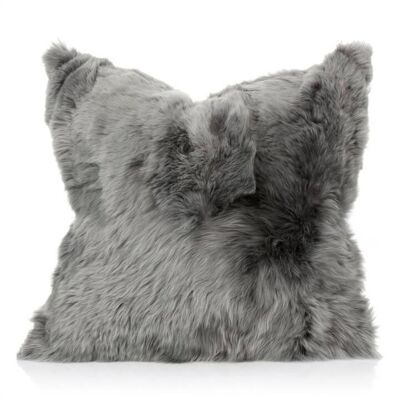 Alpaca Fur Pillow Cover 16" x 16" / Steel