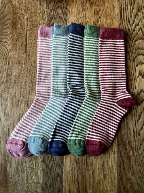 Ladies Alpaca Stripey Socks