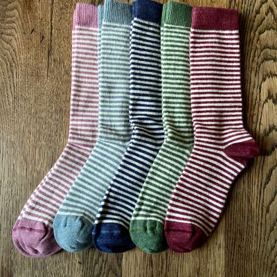 Ladies Alpaca Stripey Socks