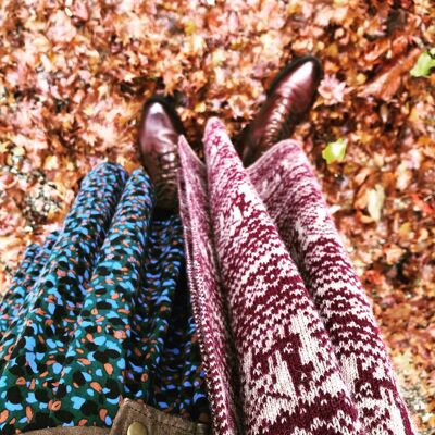 Alpaca Fair Isle Scarf / Red