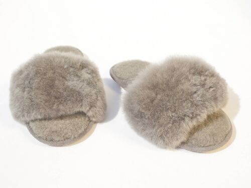 Alpaca Fur Slides - Oyster - Made to Order