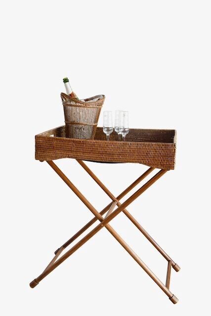 Vassoio rettangolare grande Levant su gambe Honey