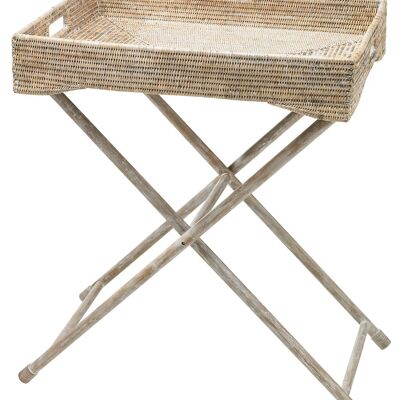 Vassoio rettangolare grande Levant su gambe in ceramica bianca