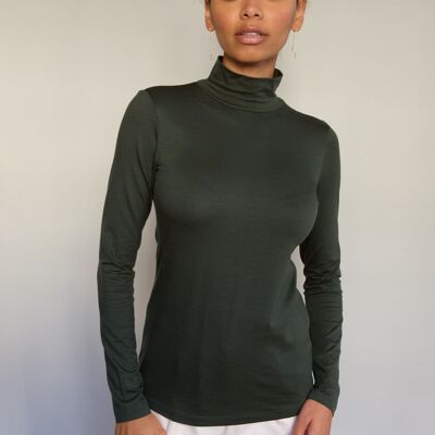 DAISY - Elegant designer long-sleeved turtleneck in green | Lyocell & Made in Germany